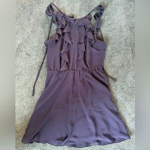 BCBGeneration Plum Ruffle Mini Dress